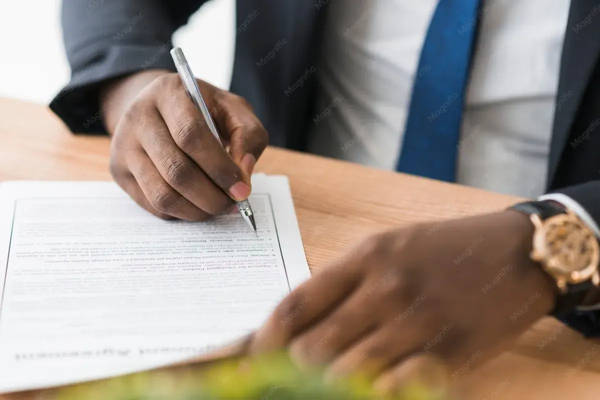 Signature d'un document de soumission